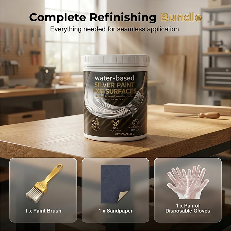 Water-Based Silver Paint for Metal & Wood - Image 9