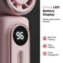 Alternative view of Portable Clip-On Fan with LED Display