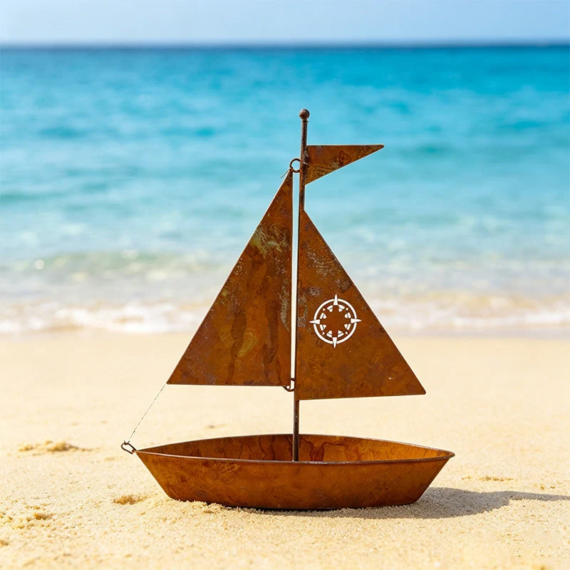 โต 50% OFF NOW! ๐ฑ Rustic Sailboat Metal Planter โ Handcrafted, weather-resistant & perfect for succulents, herbs or flowers โ charming garden or shelf decor ๐ก - Image 7