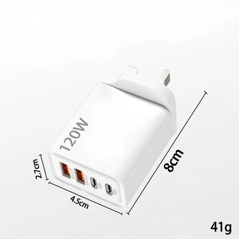 120W 4-Port Fast Charger Block - Image 10