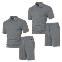 Alternative view of 💞50K+ SOLD!💥🩳Men's Diamond Print 2-Piece Set – Ready in seconds! Soft, breathable top with easy shorts. No fuss, just style. Perfect for garden BBQs or coffee dates.