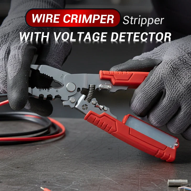 Wire Crimper Stripper with Voltage Detector