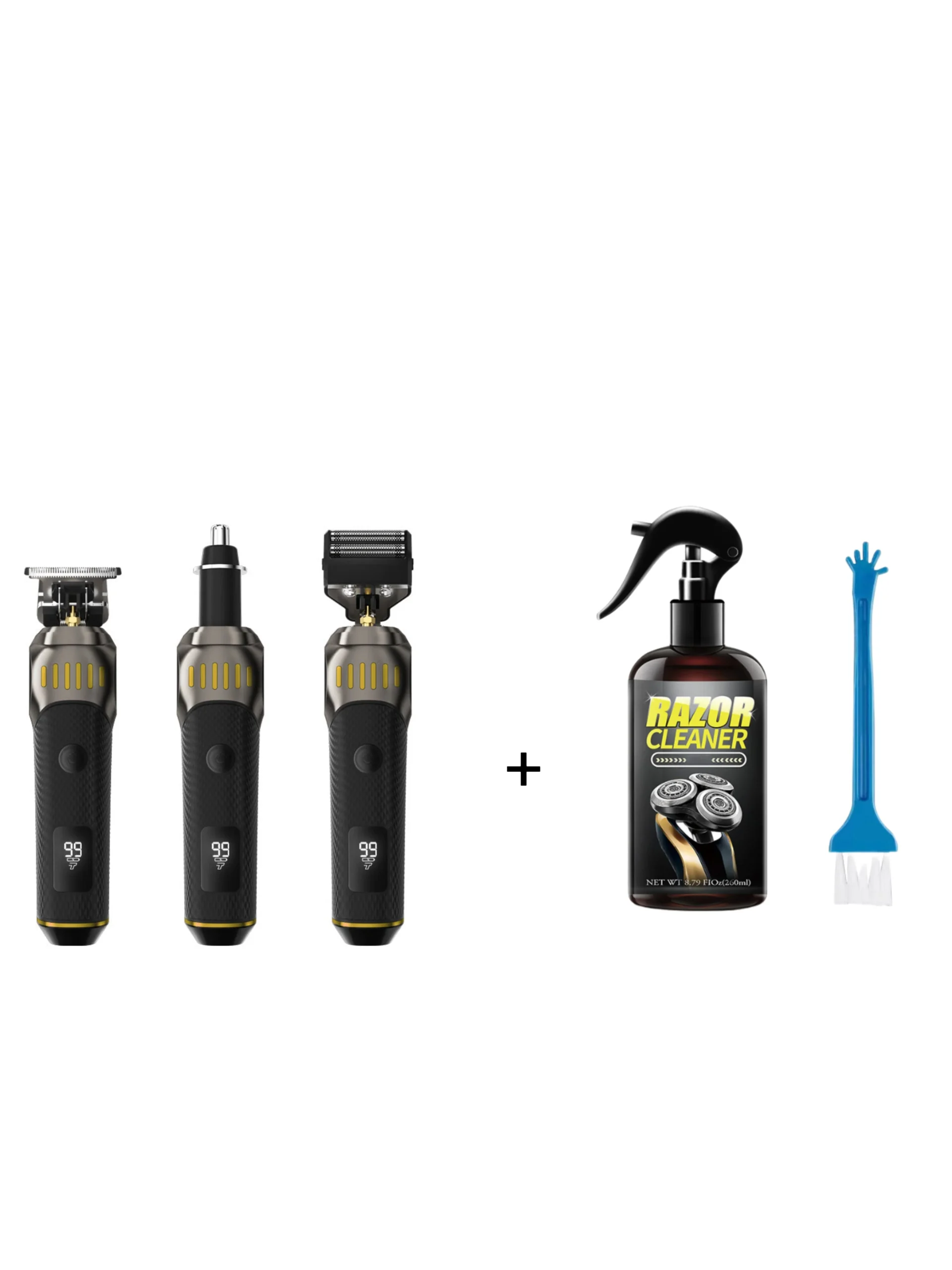 ⏳LIMITED TIME: 50% OFF! 🏆Luxe 3-in-1 Professional Men’s Grooming Set – T-Blade Trimmer, Foil Shaver & Nose Trimmer – With LED Display & USB Rechargeable - Image 11