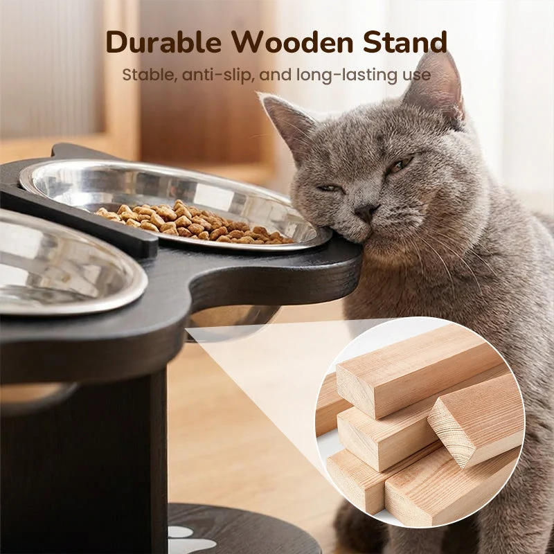 Anti-Slip Elevated 3-Bowl Pet Feeder - Image 2