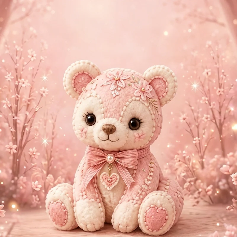 🎀50% OFF🎁Pink Enchanted Forest DIY Felt Patchwork Kit - Image 22