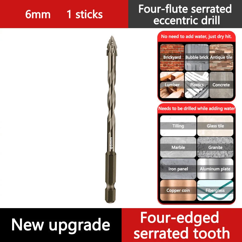 🏆Flash Sale⚡ 50K+ SOLD! 💥High-Strength 4-Flute Serrated Eccentric Drill Bit Kit - Image 23
