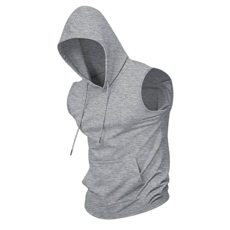 🔥 Sleeveless Hooded Sports Top💧 Moisture-wicking · Quick-drying and friction-resistant🧢 Hooded for sun protection and wind resistance · 🏋️ Perfect for weightlifting, running, or casual wear - Image 13
