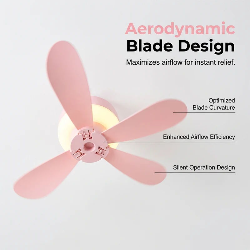 Rechargeable Hanging Fan with LED Night Light - Image 2