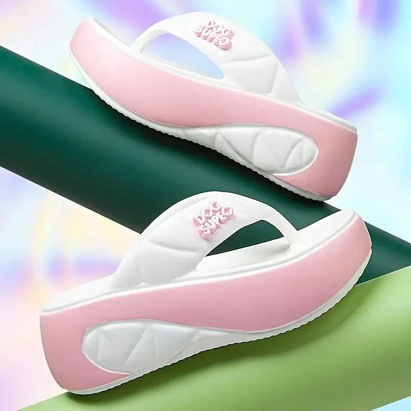 Women's Summer Color-Block Soft Platform Flip Flops - Image 13