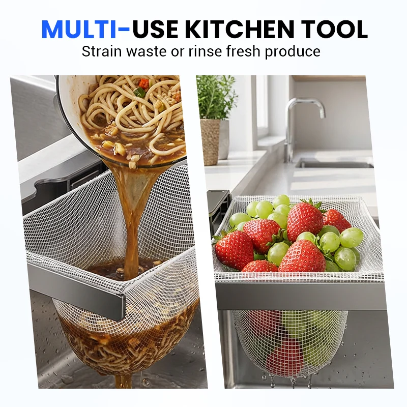 Foldable Sink Strainer Rack with Filter Nets - Image 6