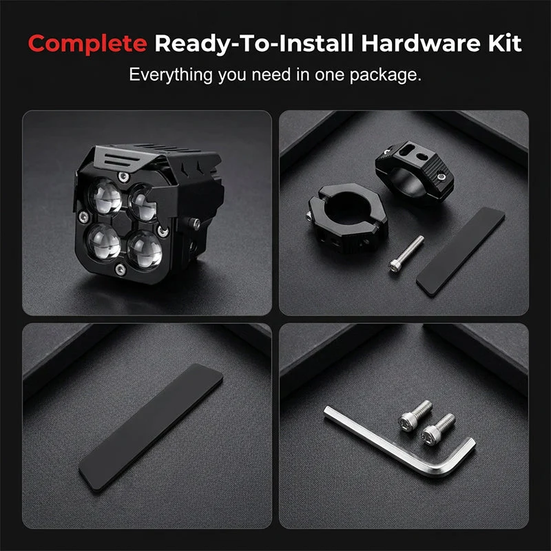High-Power Quad-Lens Motorcycle LED Spotlight - Image 7