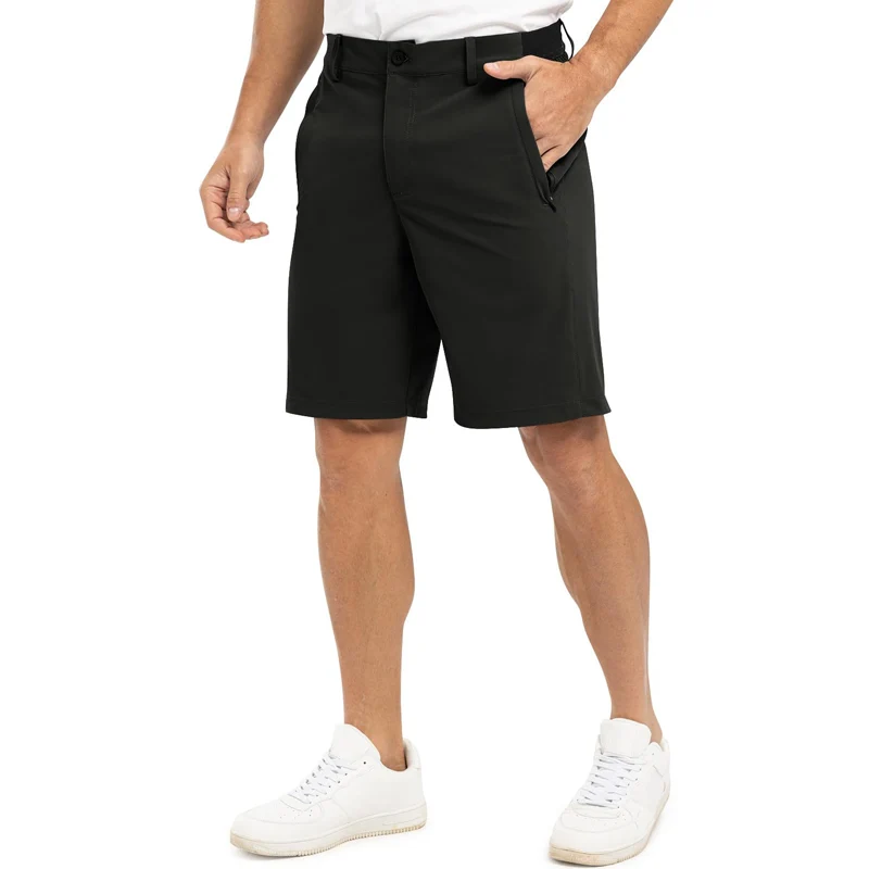 Men's Solid Color Flat Front Shorts - Image 10