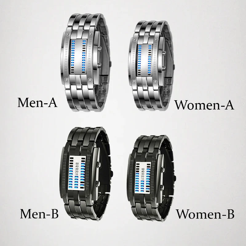 ⏳Time-Limited Special⏰Men's Binary LED Watch – Stainless Steel, Blue Light, Sporty, Water-Resistant, Modern ⚡ - Image 8