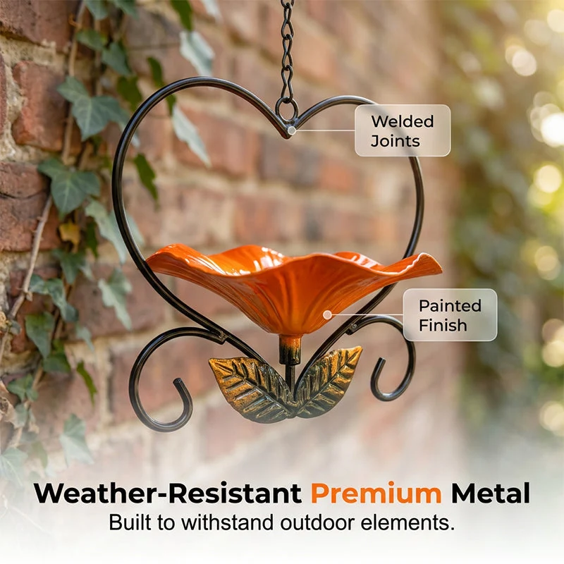 🐦 50% OFF NOW! 💖 Heart-Shaped Bird Feeder – Floral Design, Hanging, Rust-Resistant & Perfect for Backyard or Balcony 🏡 - Image 2