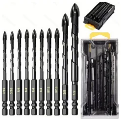 Four-Flute Sawtooth Drill Bit Set