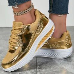 Alternative view of 🍂End-of-Fall Specials🍂Women’s Trendy Casual Sparkling Style Platform Sneakers✨