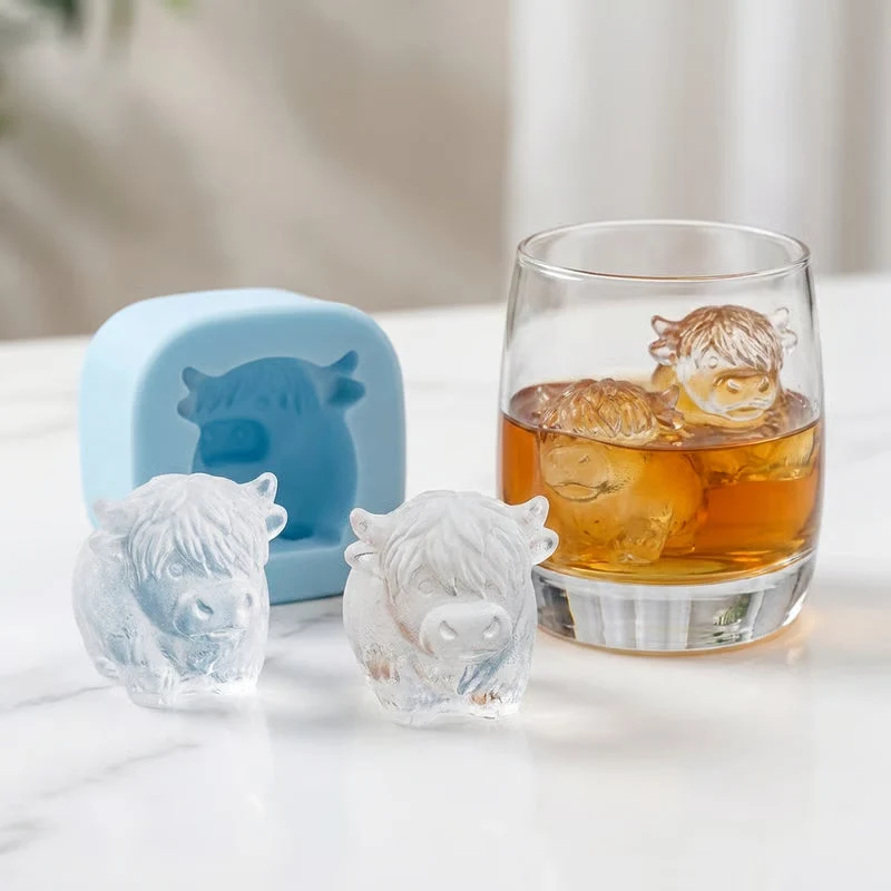 🐮6‐Cavity Mini Highland Cow Ice Cube & Dessert Mold 🧊🍪 Cute 3D Ice for Drinks, Parties & Gifts💕 - Image 8