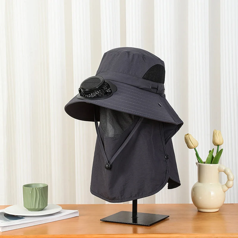 Solar-Powered Wide-Brim Shade Fan Hat - Image 6
