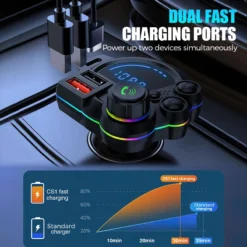 Alternative view of 📻 50% OFF NOW! 🚗 Universal Dual-Port Car FM Bluetooth Transmitter – Wireless Music, Hands-Free Calling & Dual USB Charger 🔌