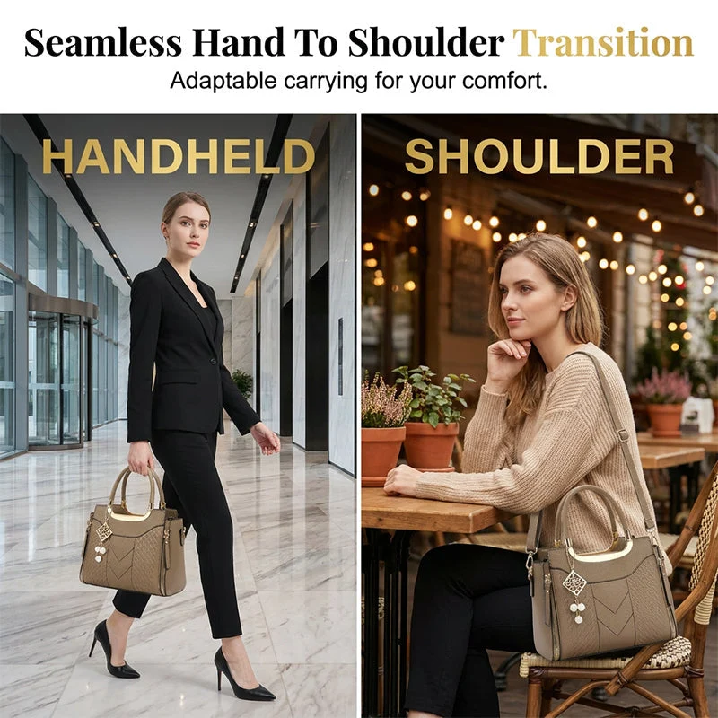 π LIMITED-TIME 50% OFF! β¨ Women's Top-Handle Satchel β V-Stitched, Gold Hardware, Multi-Compartment πΈ - Image 10