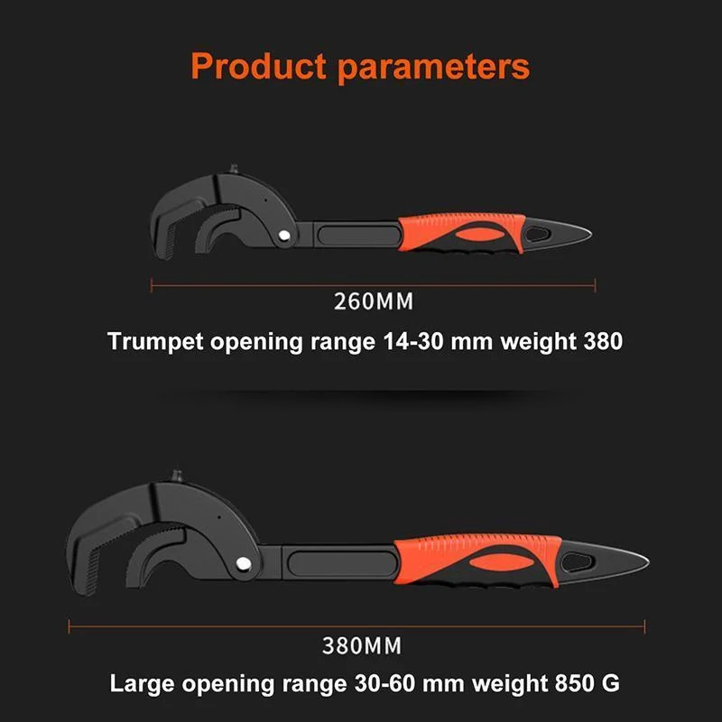 Multifunctional 12-inch Large Opening Universal Adjustable Wrench - Image 5