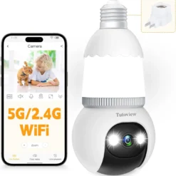 🔥All-New Upgrade✨4MP Light Bulb Security Camera 5G&2.4GHz Wireless Outdoor Indoor Camera with Night Vision