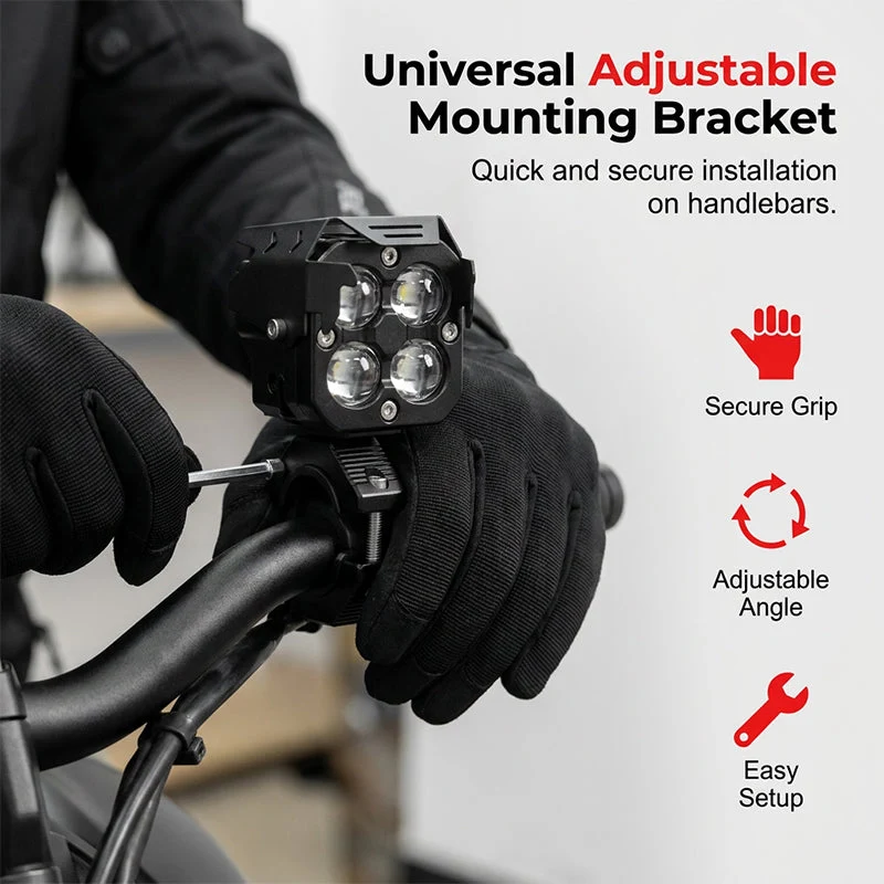 High-Power Quad-Lens Motorcycle LED Spotlight - Image 5