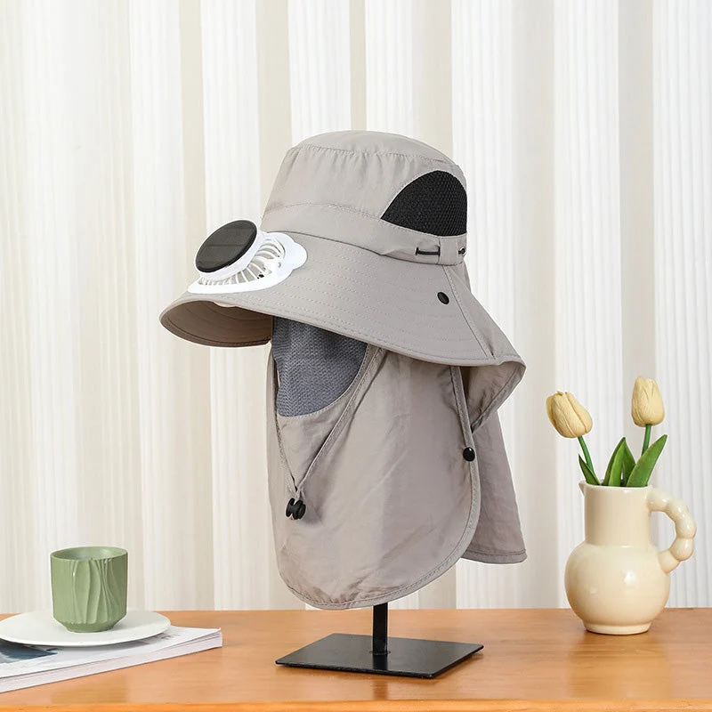 Solar-Powered Wide-Brim Shade Fan Hat - Image 14