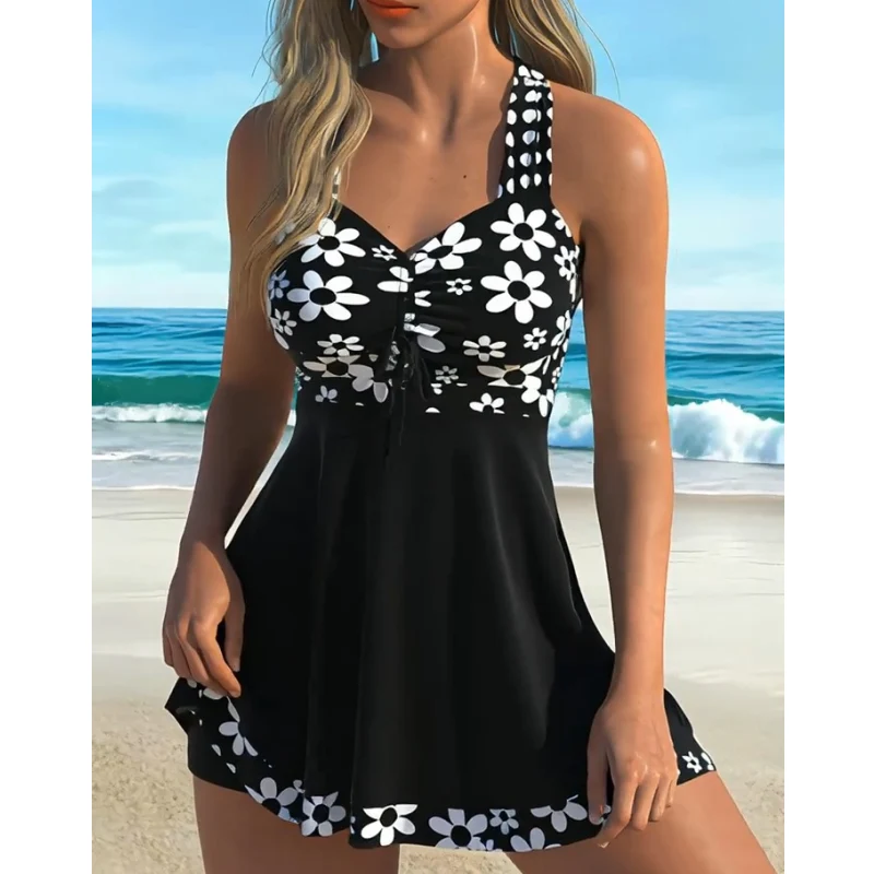 Women's Floral Print Tankini Swimsuits with Boyshorts - Image 2