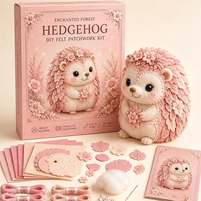 🎀50% OFF🎁Pink Enchanted Forest DIY Felt Patchwork Kit - Image 14
