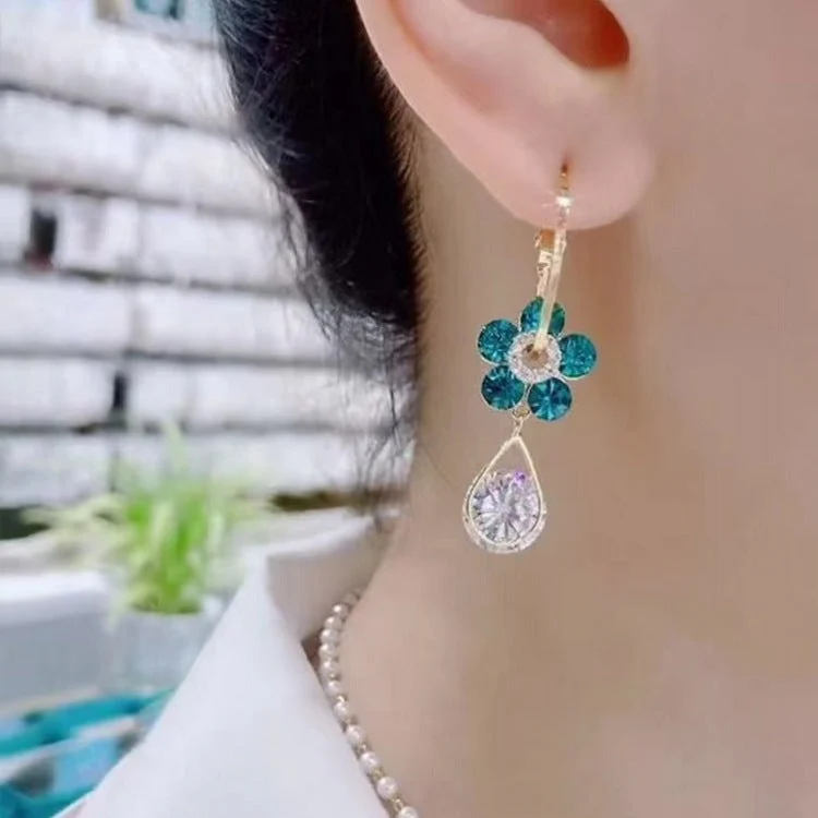 π Fashion Flower Crystal Earrings - Image 5