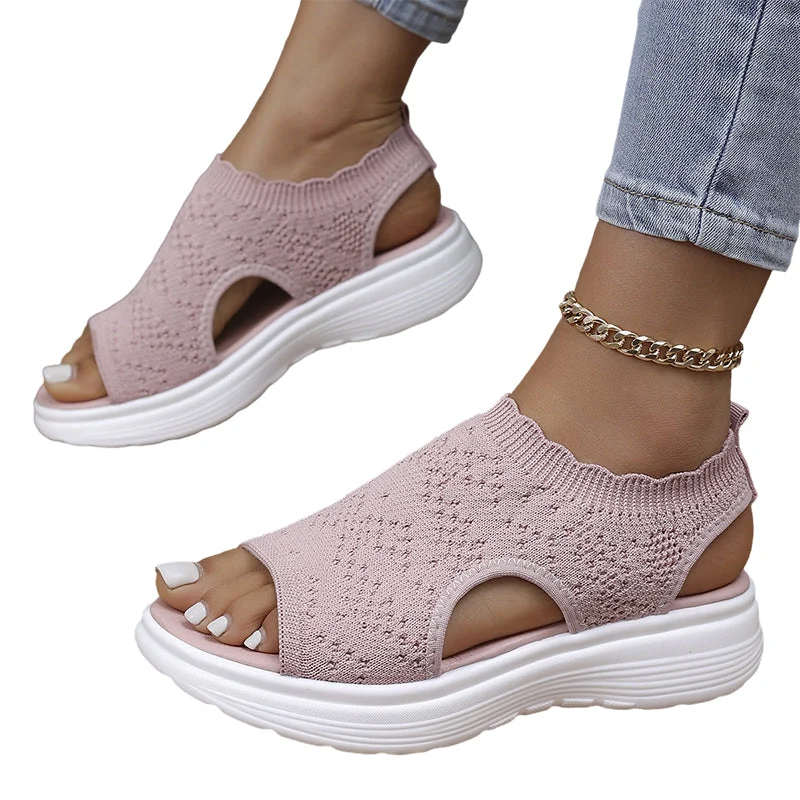 ⏳LAST DAY SALE ONLY £12.99!!💐 Women's Breathable Knit Platform Sandals – Air-permeable knit upper, cushioned sole & lightweight comfy summer footwear ✨ - Image 22