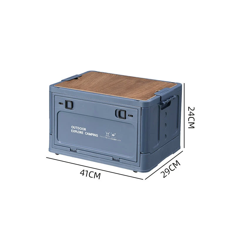 Collapsible Camping Storage Box with Wooden Lid - Image 10