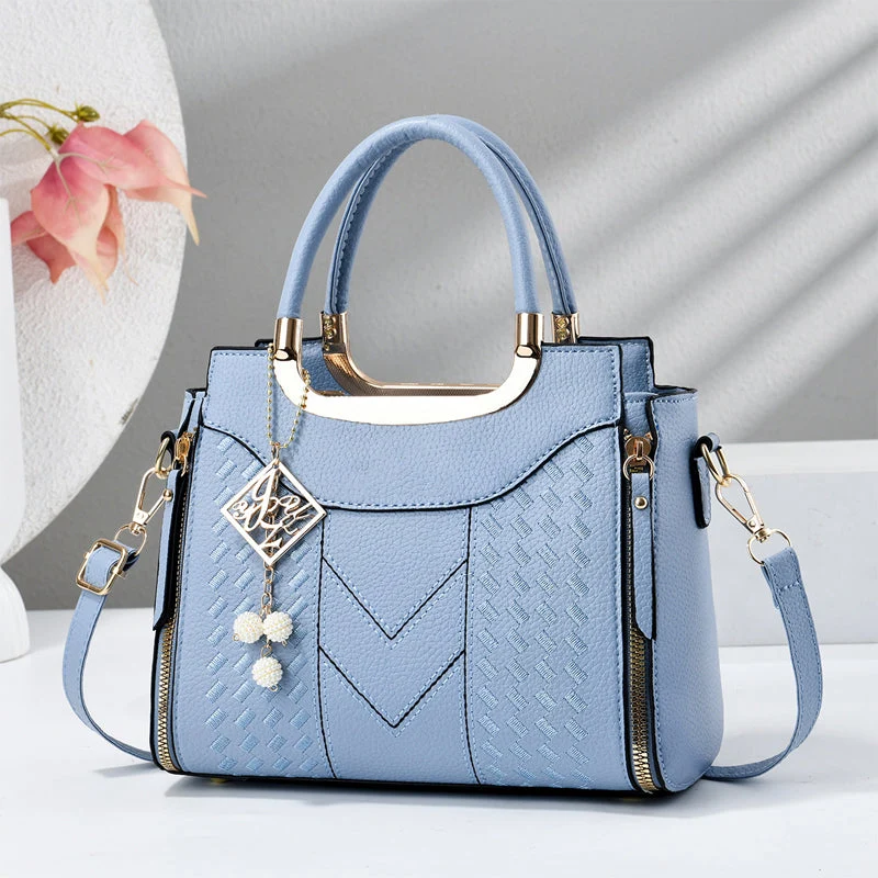 π LIMITED-TIME 50% OFF! β¨ Women's Top-Handle Satchel β V-Stitched, Gold Hardware, Multi-Compartment πΈ - Image 4
