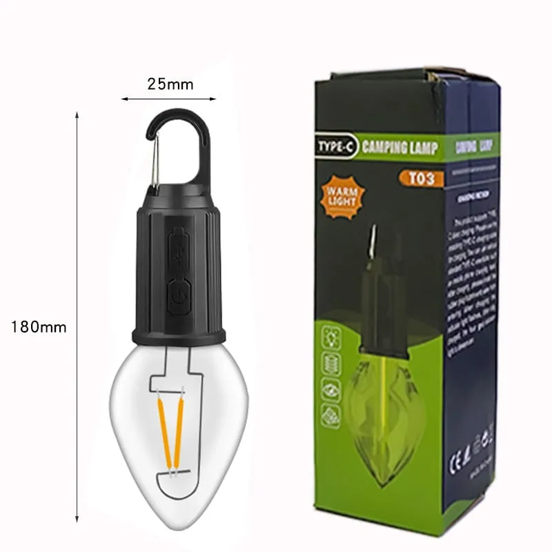 🔥🔥🔥Outdoor Camping Hanging Type-C Charging Retro Light Bulb Lighting Decoration - Image 3