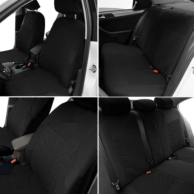 Car Seat Cover Set with Tire Tread Pattern - Image 5