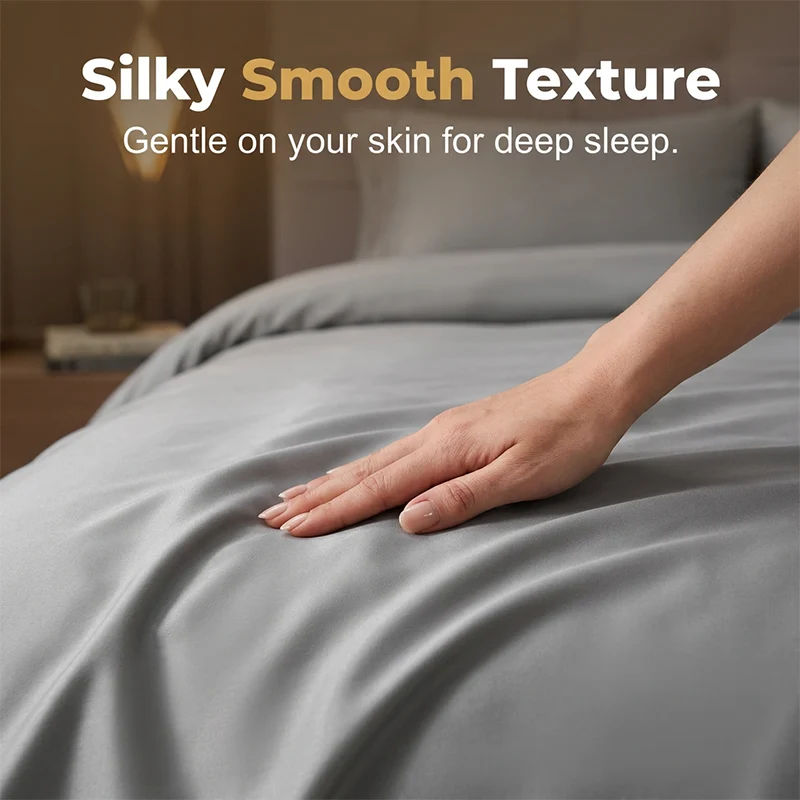 Breathable Solid Color Cooling Bed Sheet Set - Image 7