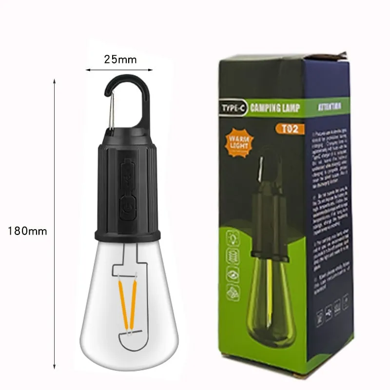 🔥🔥🔥Outdoor Camping Hanging Type-C Charging Retro Light Bulb Lighting Decoration - Image 2